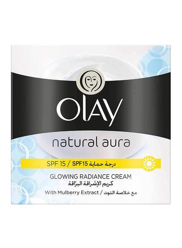 

Olay Natural Aura Glowing Radiance Day Cream, SPF 15 With Mulberry Extract, 100g