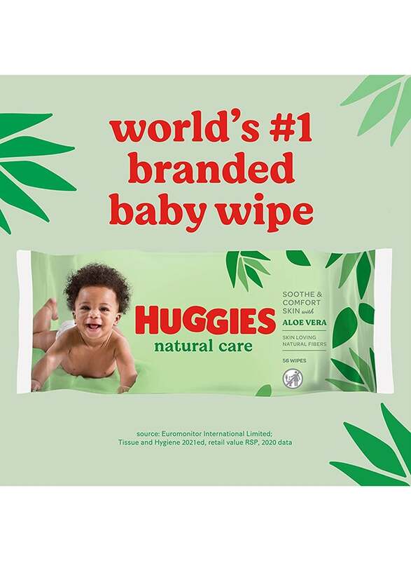 Huggies 56-Pieces Natural Care Wet Baby Wipes