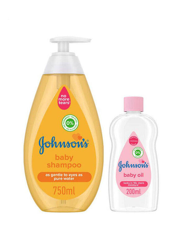 

Johnson's 750ml Baby Shampoo with 200ml Body Oil Set for Kids