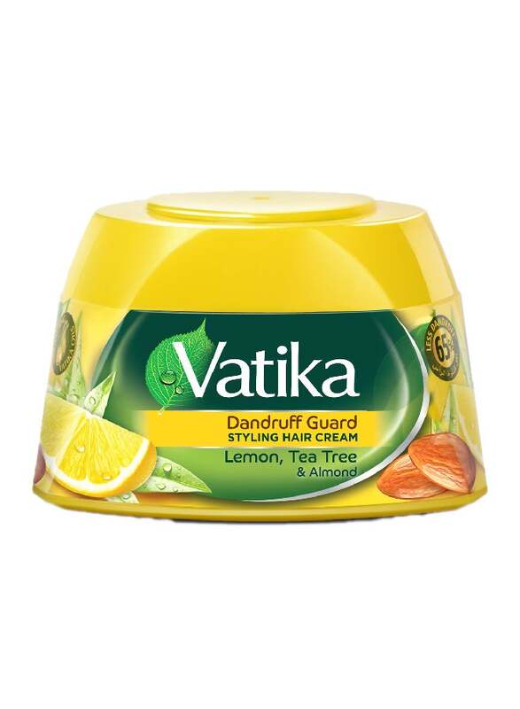 Vatika Dabur Dandruff Guard Styling Hair Cream Enriched with Lemon Tea Tree and Almond, 140ml