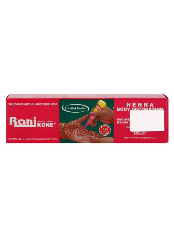 Rani Kone Henna Body Decoration Paste, 81 Extra Dark Reddish, Red