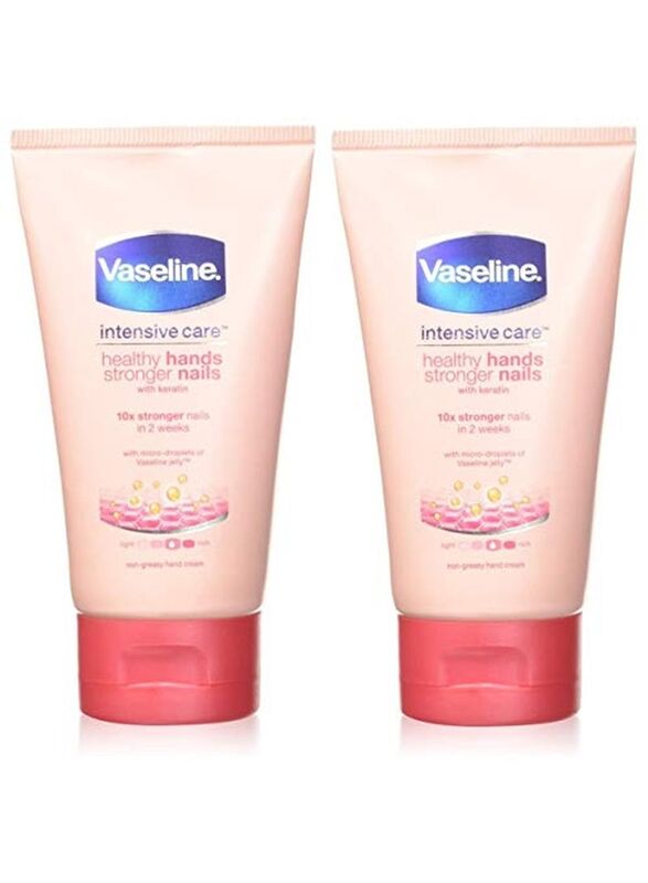 Vaseline Intensive Care Healthy Hands Stronger Nails Cream with Keratin, 2 x 75ml