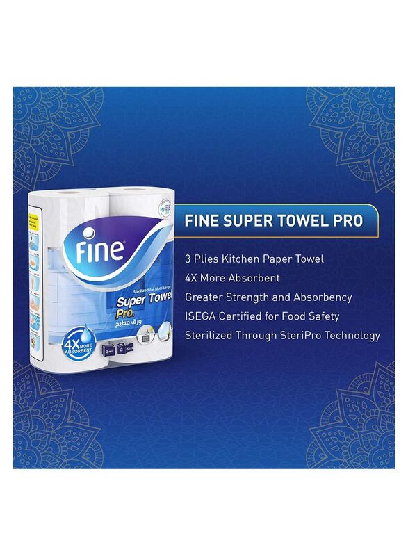 Fine 3 Ply Sterilized Kitchen Super Towel Pro, 8 Rolls
