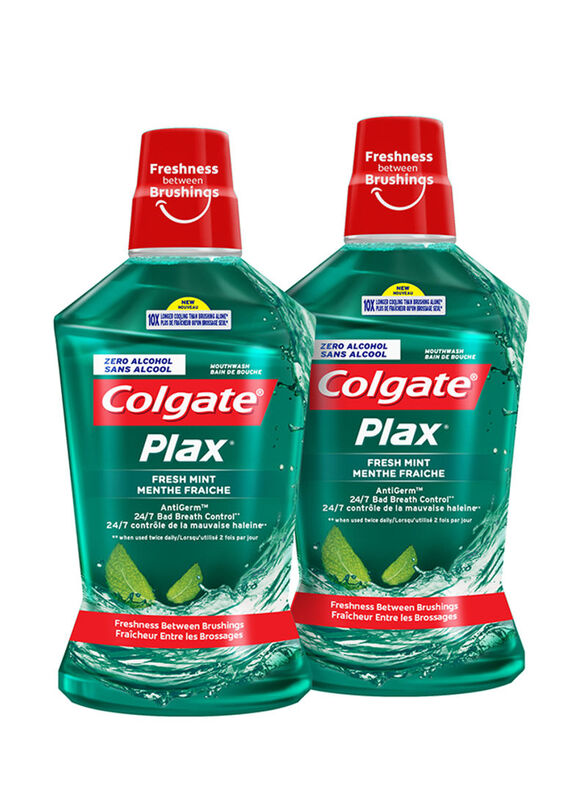 

Colgate Plax Fresh Mint Mouthwash, 2 x 500ml