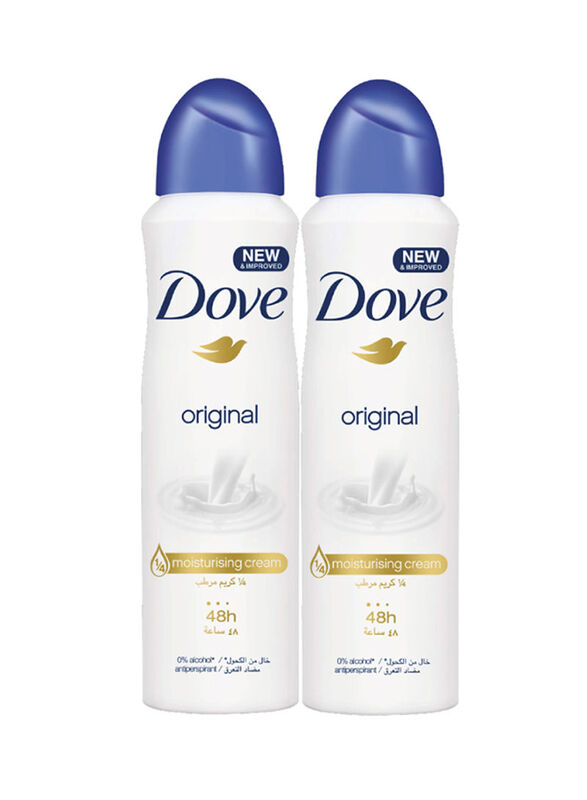 Dove Original Moisturising Cream Antiperspirant Deodorant, 2 x 150ml