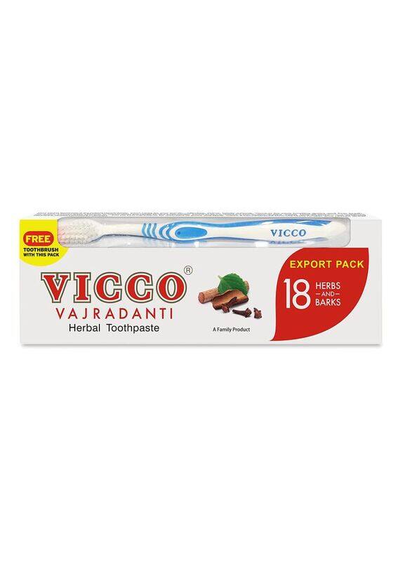 

Vicco Vajradanti Herbal Toothpaste with Free Toothbrush, 150gm