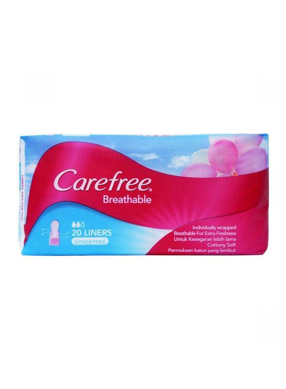 

Carefree Panty Liners Breathable Unscented, 20 Pieces