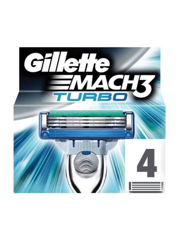 

Gillette MACH3 Turbo 4-Blades Razor, Grey/Silver/Blue, 1 Piece