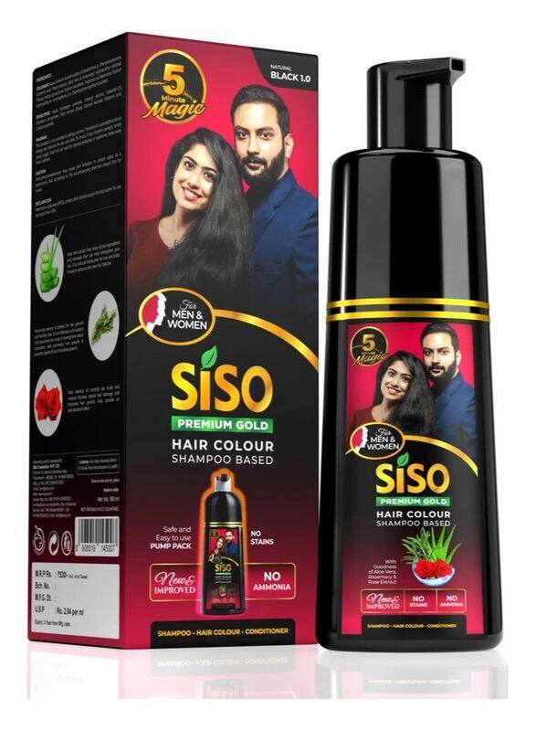 

Siso Premium Gold Hair Colour Shampoo Based, 180ml, Black