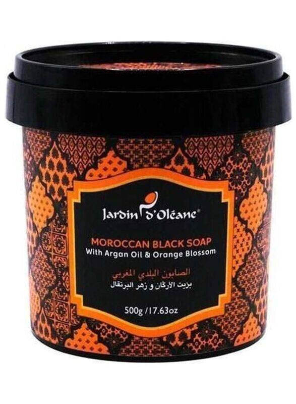 

Jardin D Oleane Moroccan Black Soap, Orange/Black, 500gm