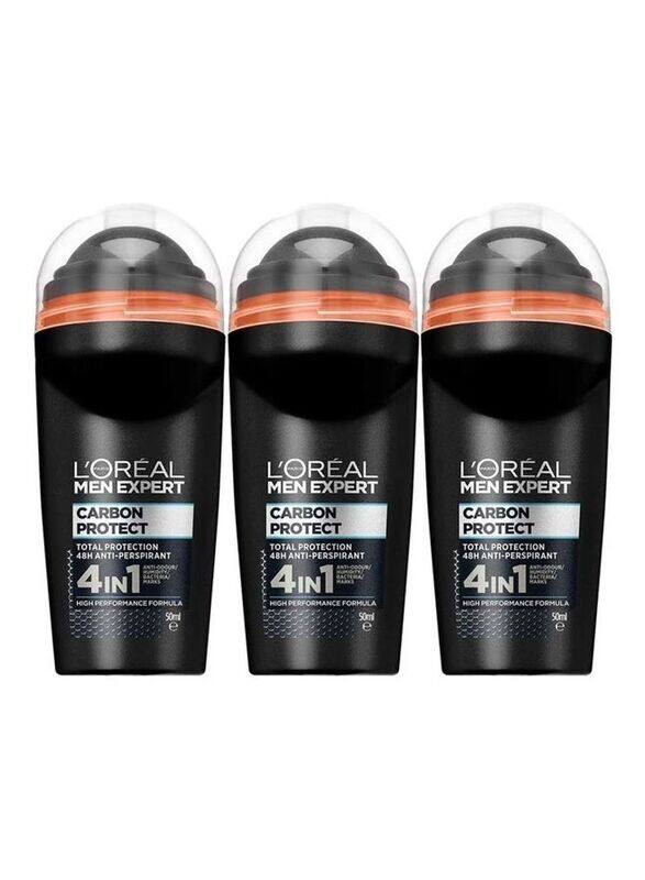 

Loreal Paris Men Expert Carbon Protect Roll-On, 50ml, 3 Pieces