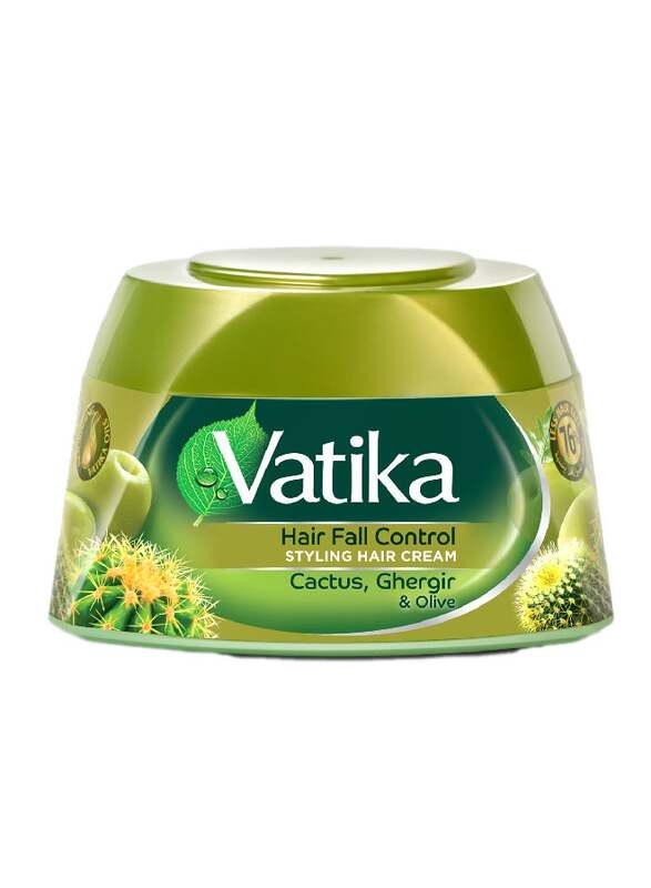 

Dabur Vatika Hair Fall Control Enriched with Cactus Ghergir & Olive Styling Hair Cream for All Hair Type, 140ml