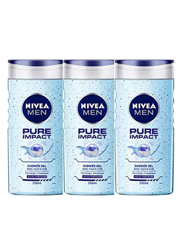 

Nivea Pure Impact Shower Gel, 3 x 750ml