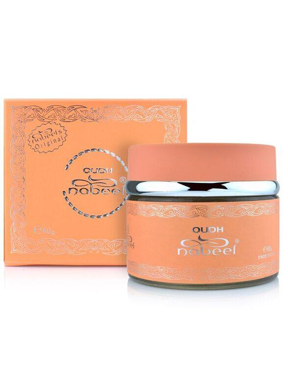 

Nabeel Oud Nabil formerly Oud Touch Me Incense, 60gm, Orange/Silver