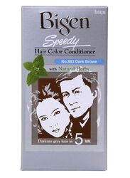 Bigen Speedy Hair Colour Conditioner with Natural Herbs, 80g, 883 Dark Brown