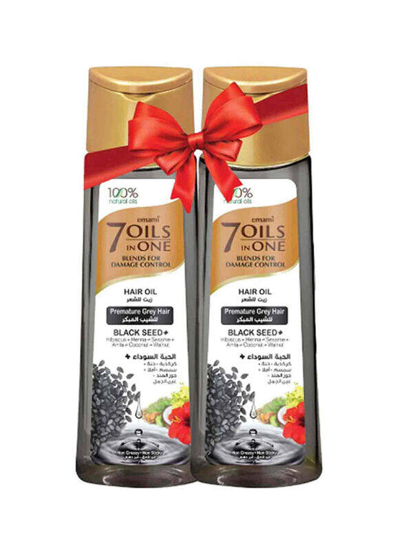 

Emami 7 In 1 Black Seed Hair Oil for All Hair Type, 200ml, 2 Piece
