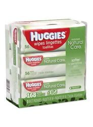 Huggies 168 Pieces Natural Care Wipes for Babies