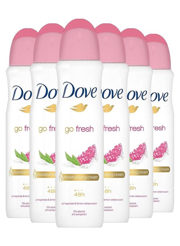 Dove Go Fresh Pomegranate & Lemon Verbena Deodorant Spray, 150ml, 6 Pieces