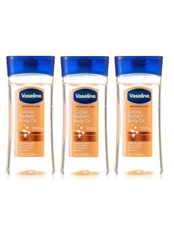 Vaseline Intensive Care Cocoa Radiant Body Gel Oil, 3 x 200ml