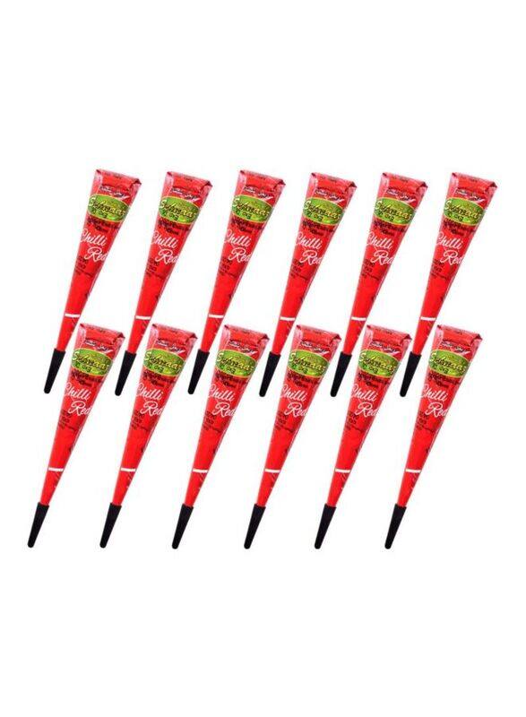 

Vimal's Sehnaaz Instant Chilli Red Golecha Henna Mehndi Cone, 12 x 28gm, Red