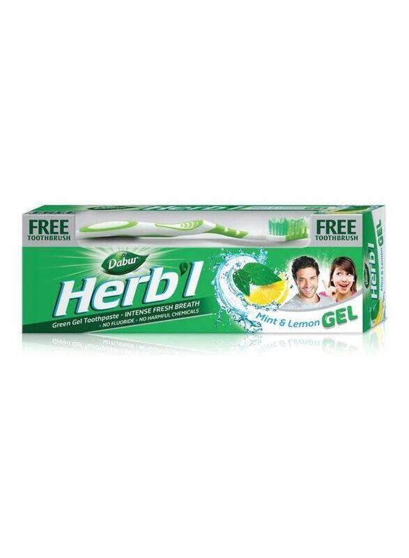 

Dabur Herbal Mint & Lemon Green Gel Toothpaste With Toothbrush Set, 150gm