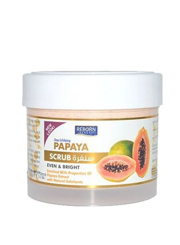 Reborn Even & Bright Papaya Scrub, 500ml