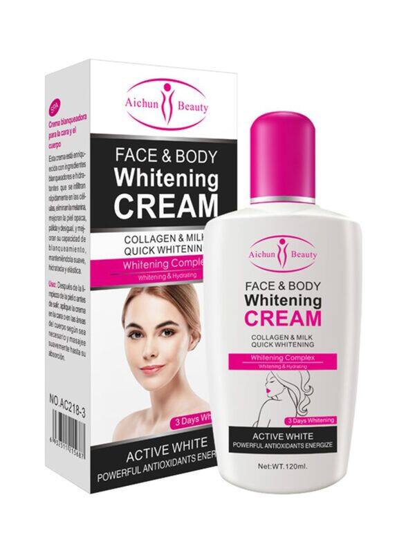 

Aichun Beauty Face & Body Whitening Cream with Collagen & Milk, 120ml