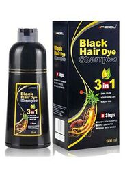 Meidu 3-in-1 Permanent Hair Dye Shampoo, 500ml, Black