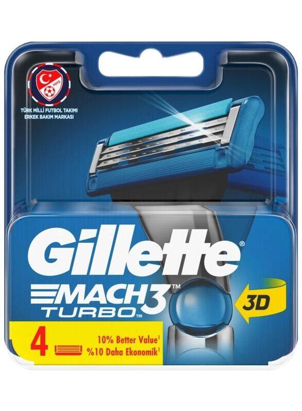 

Gillette Mach 3 Turbo 3D 4 Blade Refills, 1 Piece