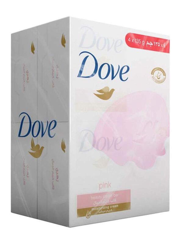 Dove Pink Beauty Cream Bar, 4 x 135gm