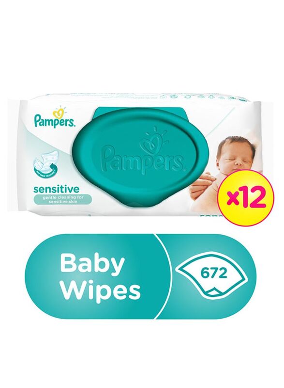 Pampers 672 Pieces Sensitive Wipes for Babies