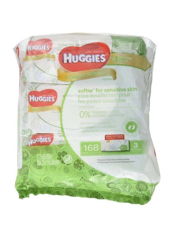 

Huggies 3 x 56 Wipes Natural Care Wipes for Babies