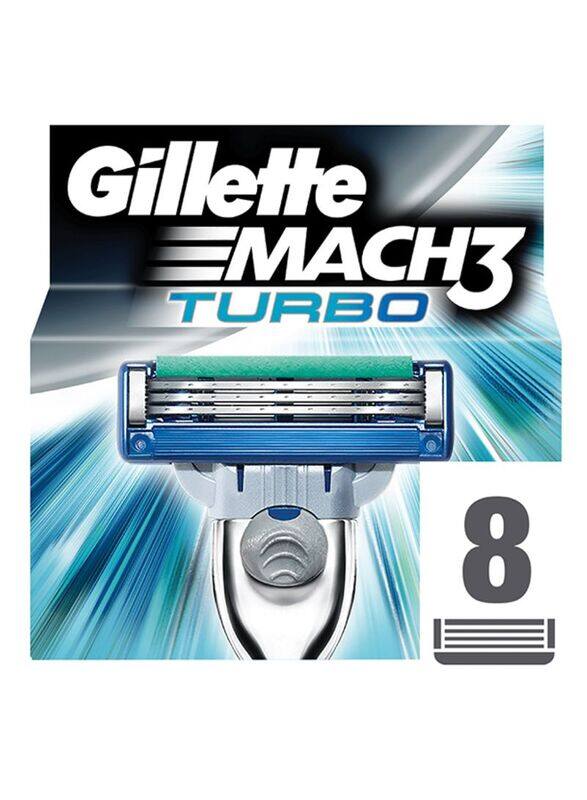 

Gillette Mach3 Turbo Cartridges, Blue/Silver, 8 Pieces