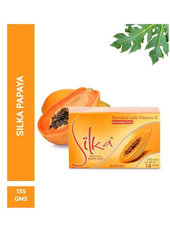 

Silka Vitamin E & Papaya Whitening Herbal Soap, 135g