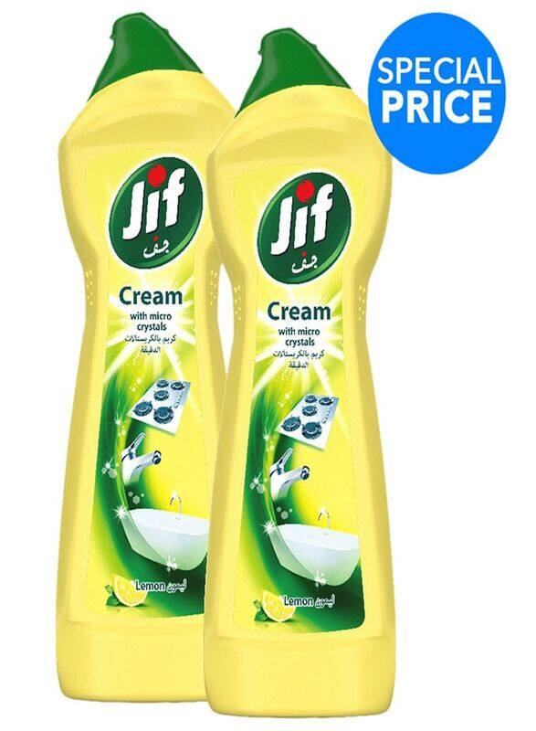 

JIF Lemon Cream Cleaner with Micro Crystals, Yellow, 2 x 500 ml