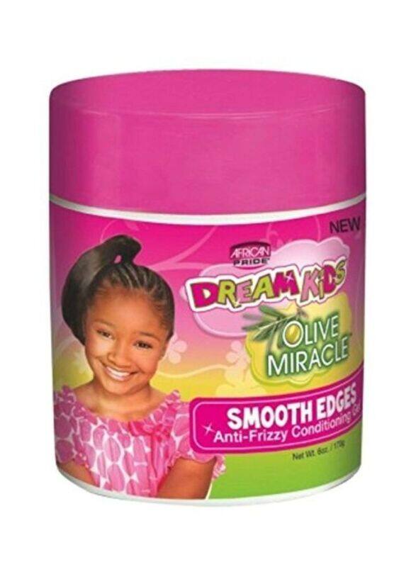 

African Pride Dream Kids Olive Miracle Smooth Edges Anti-Frizzy Conditioning Gel for All Hair Types, 2 x 6oz