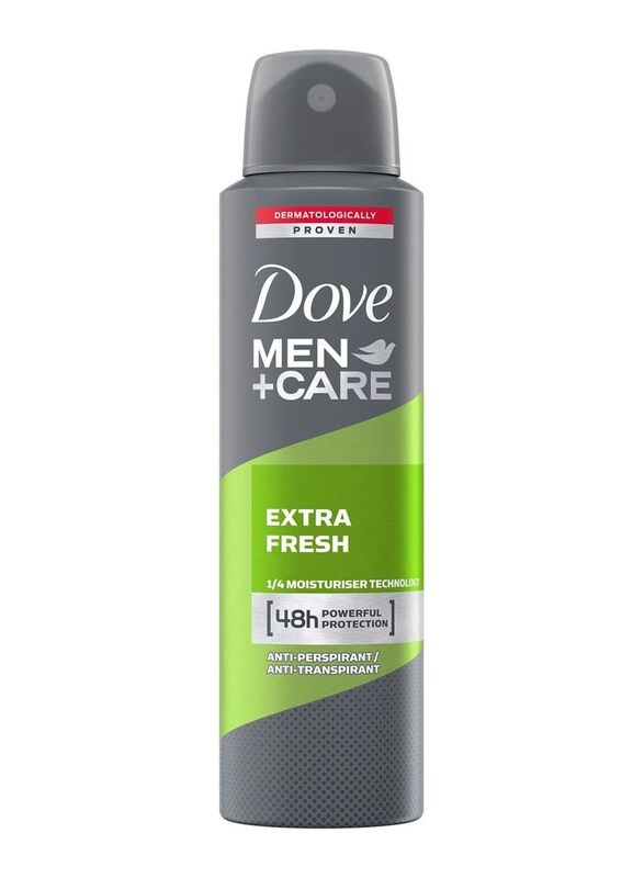 Dove Men+Care Extra Fresh Dry Antiperspirant Deodorant Spray, 2 x 150ml