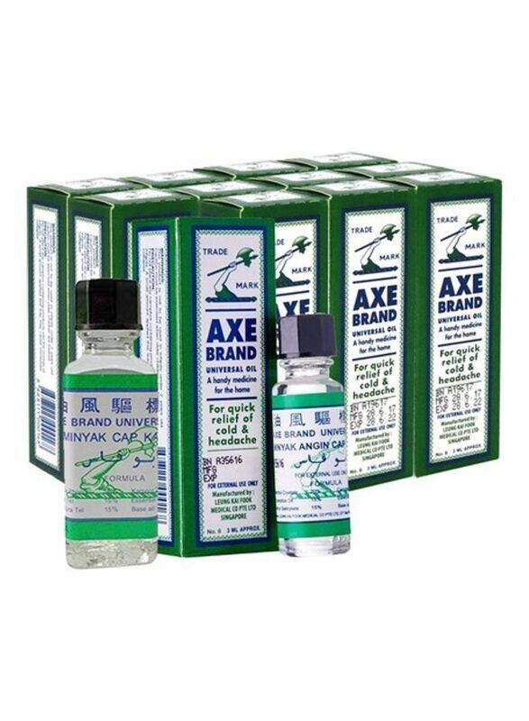 

Axe Universal Oil for Cold & Headaches with 1 x 5ml Pack, 12 x 3ml