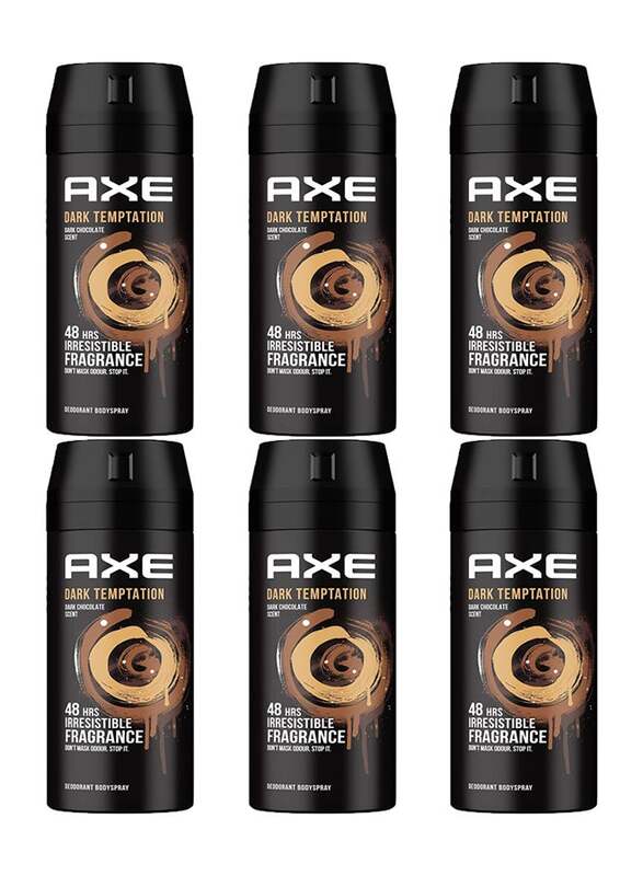 Axe Dark Temptation Deodorant Body Spray, 6 x 150ml