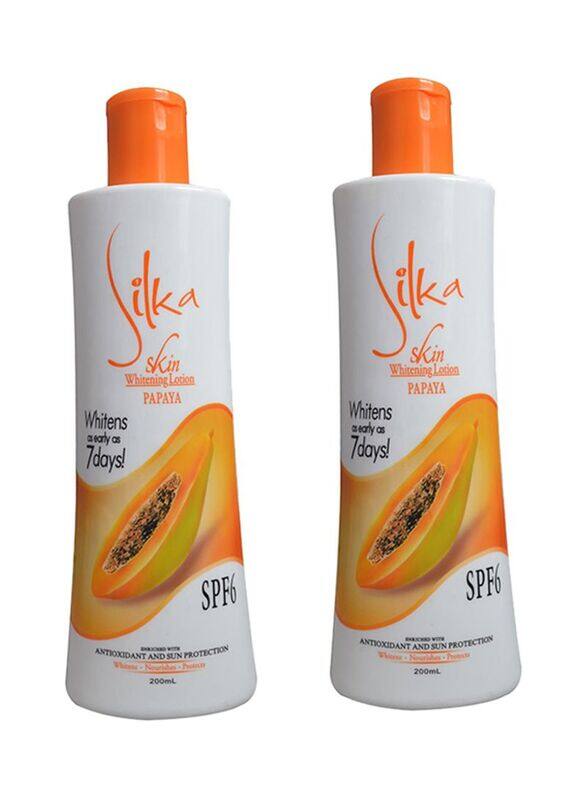

Silka Papaya Skin Whitening Lotion SPF6, 200ml, 2 Pieces