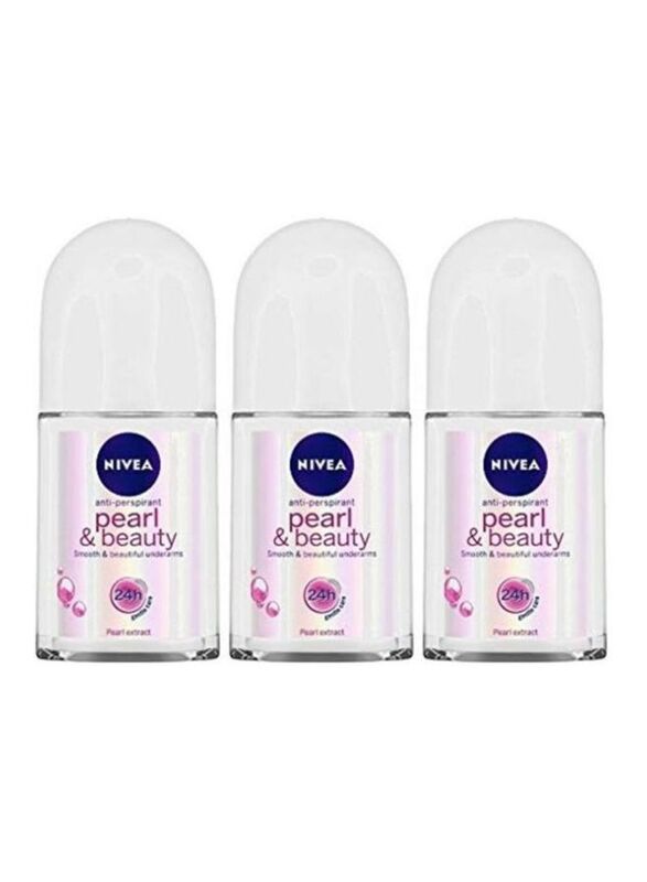 Nivea Pearl and Beauty Roll On, 3 x 50ml