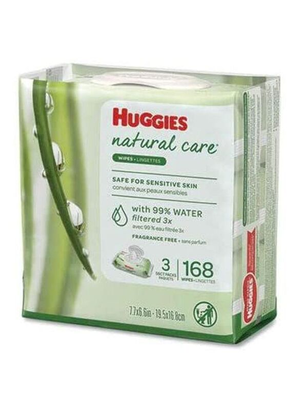 Huggies 168 Pieces Natural Care Wipes for Babies