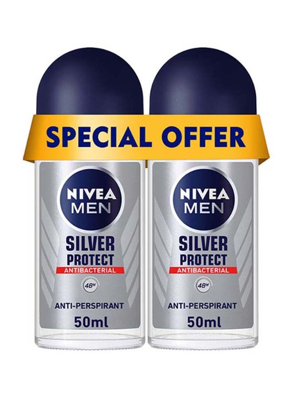 Nivea Silver Protect Antiperspirant, 2 x 50ml