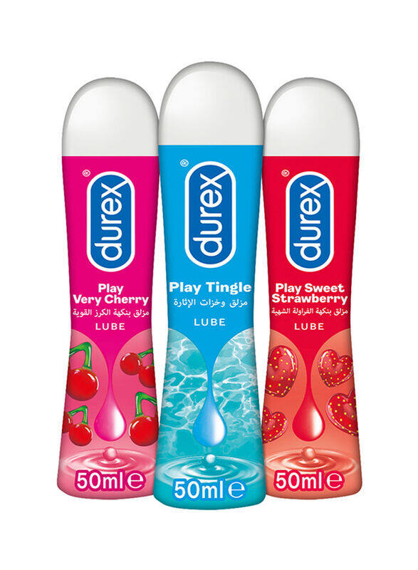 

Durex Lube Play Tingle With Cheeky Cherry & Sweet Strawberry Gel, 3 x 50ml