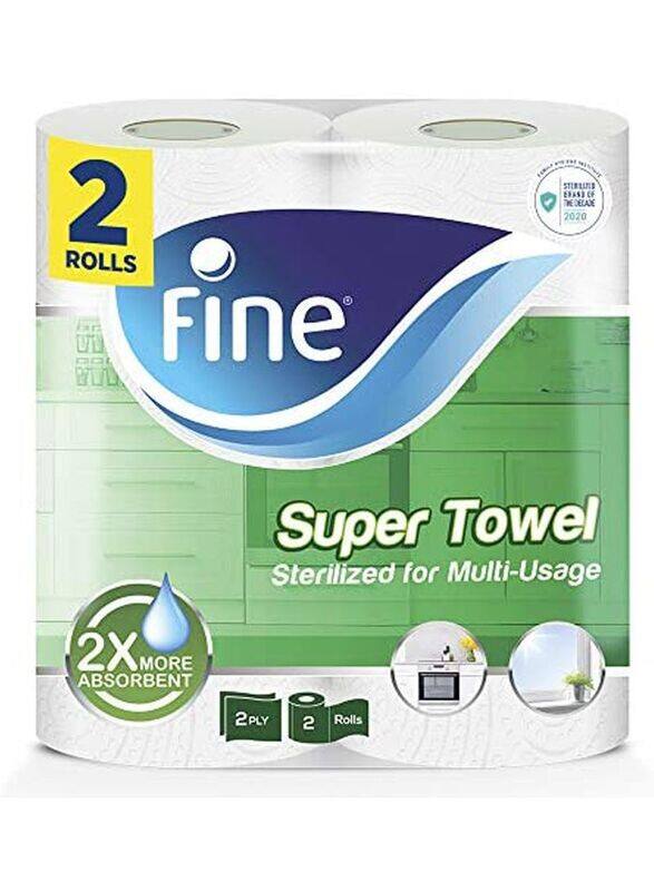 

Fine 3 Ply Sterilized Towel Interfolded 4x More Absorbent, 2 Rolls