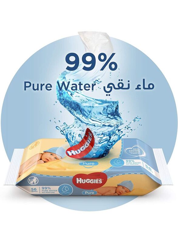 Huggies 10-Pieces Pure Water Baby Wipes for Baby Kids