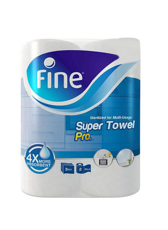 Fine 2 Ply Sterilized Towel Interfolded 2x More Absorbent, 3 Pieces