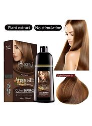 Mokeru Argan Oil Dye Hair Colour Shampoo, 500ml, Dark Brown