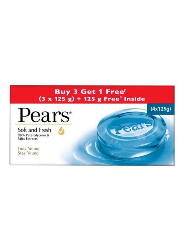 

Pears Soft & Fresh Bathing Bar, 4 x 125gm