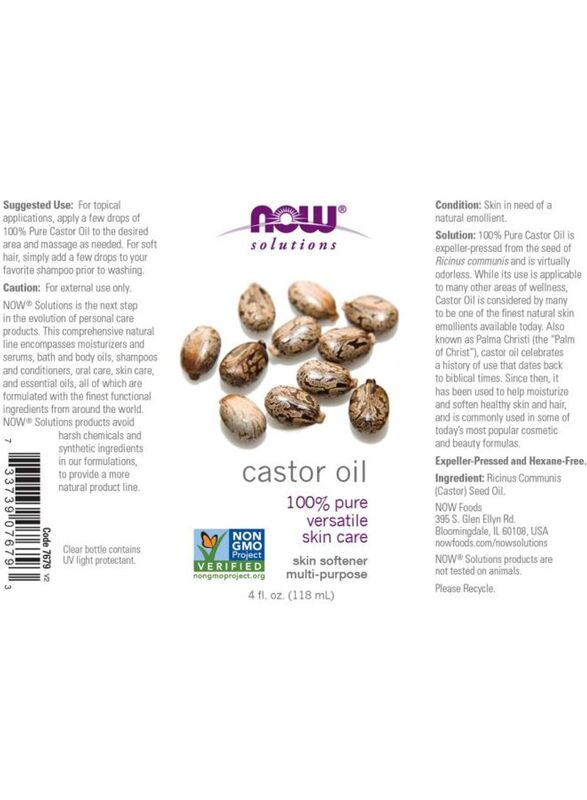 Now Foods Castor Skin Care Oil, 118ml